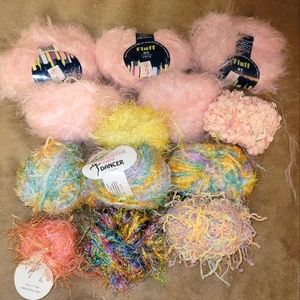 Lot if baby color novelty yarns